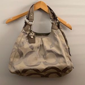 Coach Grey Logo Patterned purse